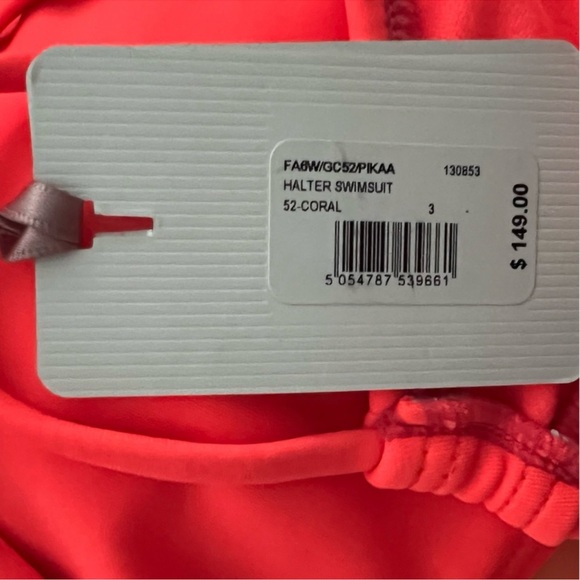 Ted Baker London Halter One Piece Swimsuit Coral Size US 8 - Picture 6 of 7